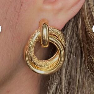 90’s 80’s Gold Fall Big Chunky Knot Earrings, Vintage Knot Earrings